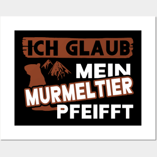 lustiger Murmeltier Alpen Musik Spruch pfeiffen Posters and Art